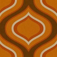 vintage ornament dark orange 25 cm behang