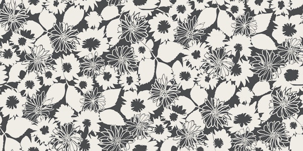 Flower Power Abstract Floral in shadow grey