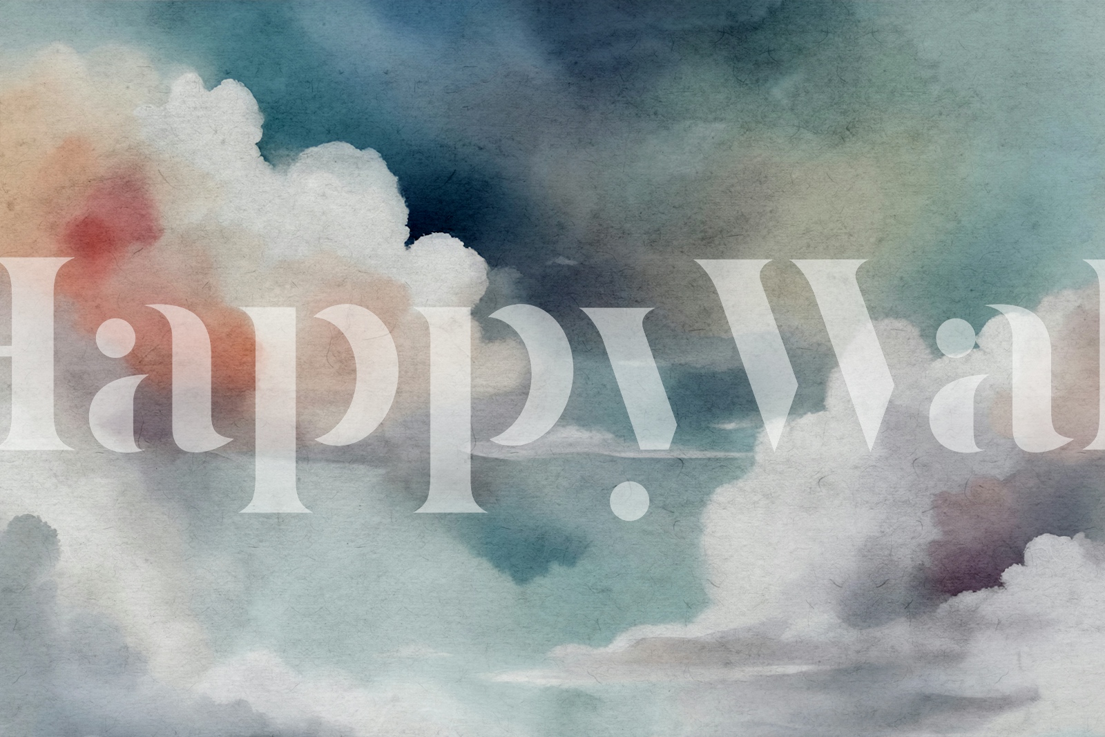 Aquarelle nuageux créant une atmosphère douce et calme wallpaper