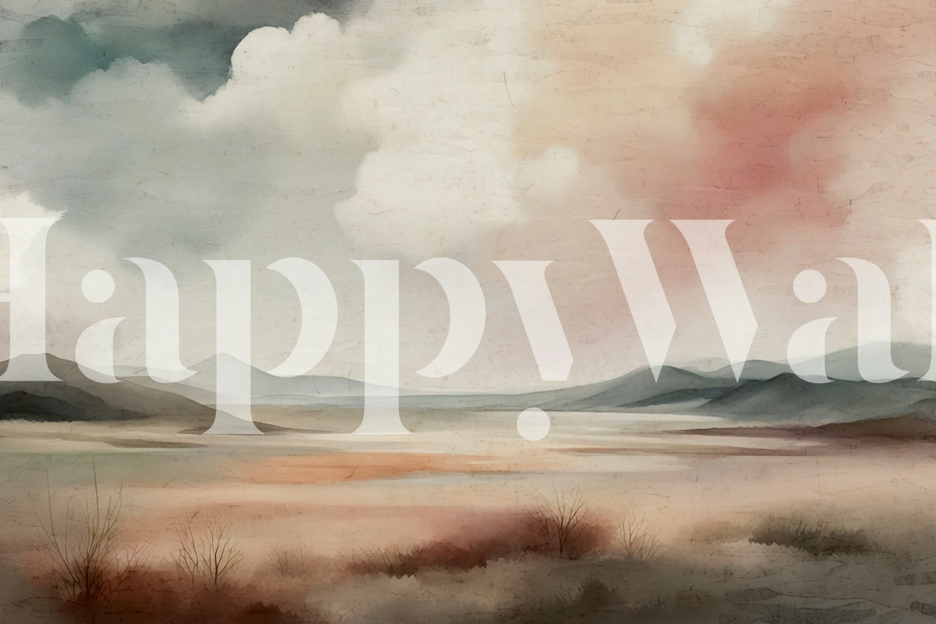 Soft abstract landscape with clouds and muted browns wallpaper