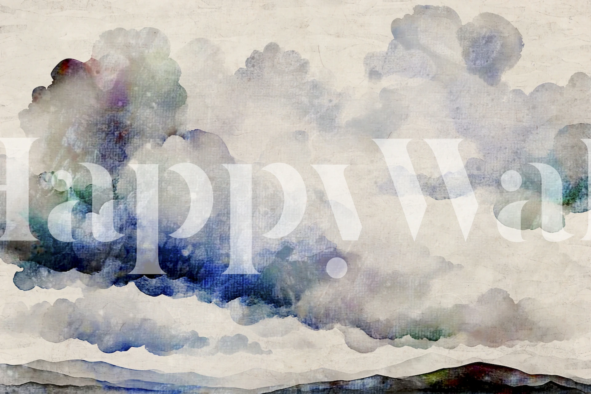 Grunge Clouds tapet i ett stiligt rum