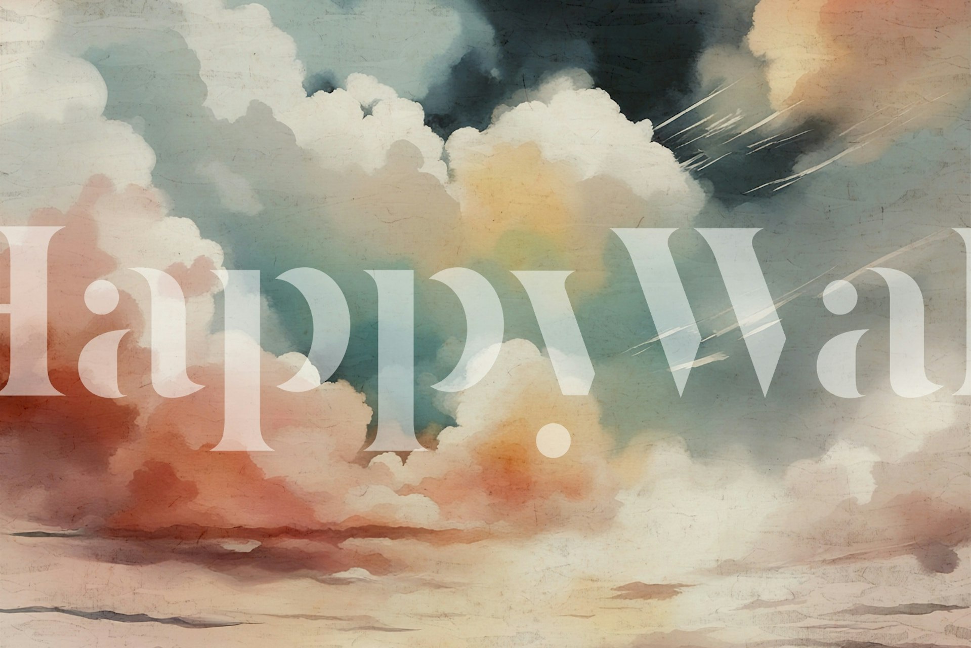 Soft pastel clouds in a cloudy sky artwork wallpaper