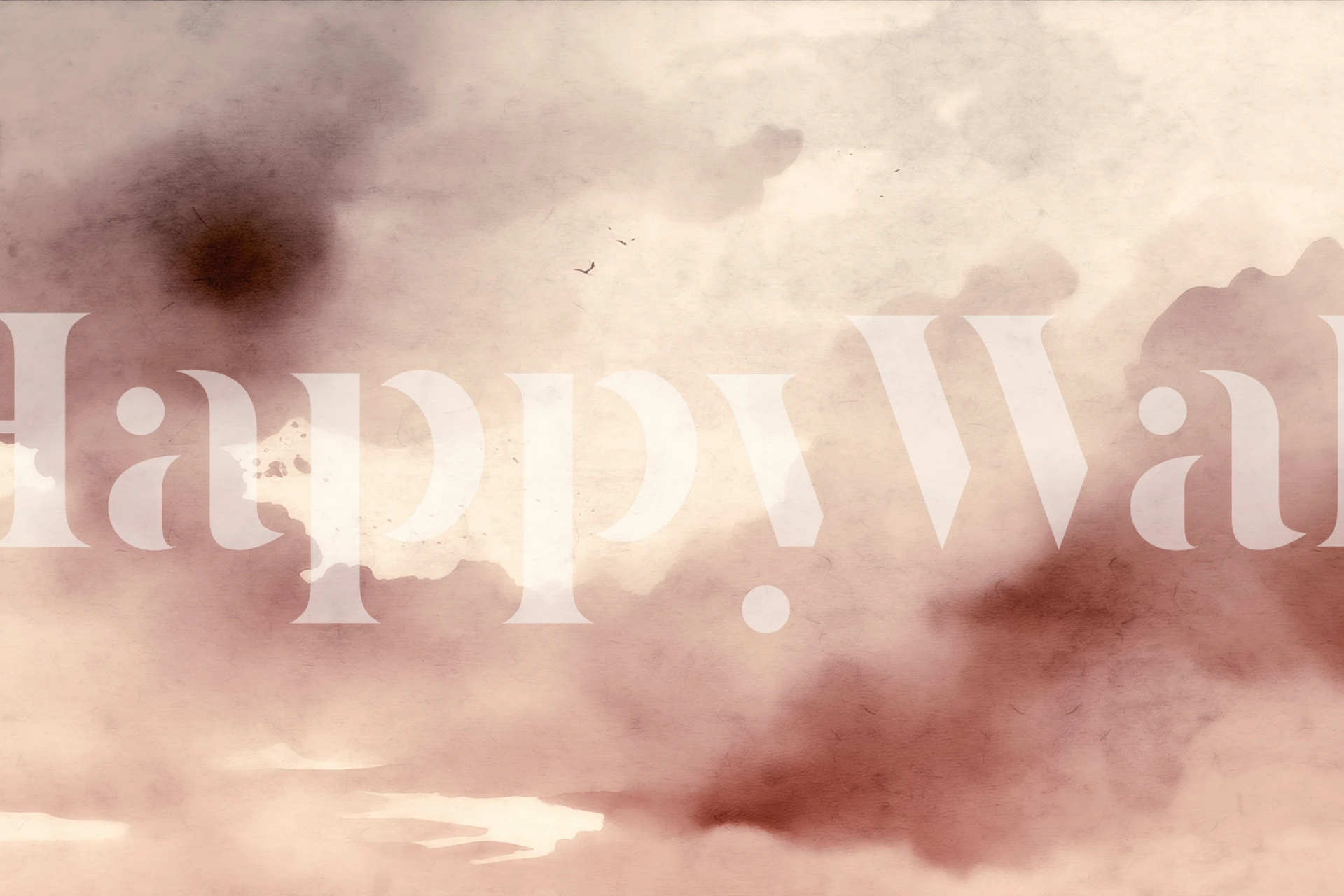 Papier peint Cloudy Horizon exposé dans une pièce