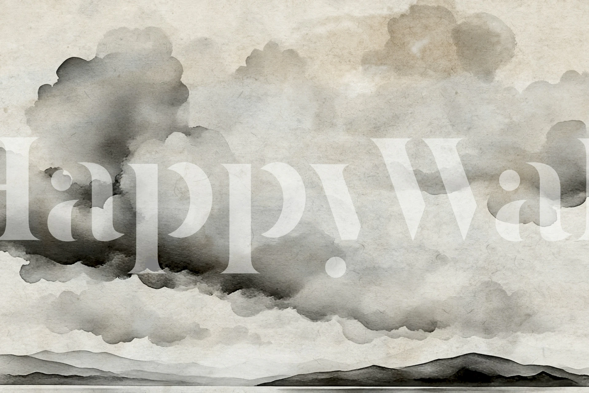 Tan Clouds wallpaper displayed in a room