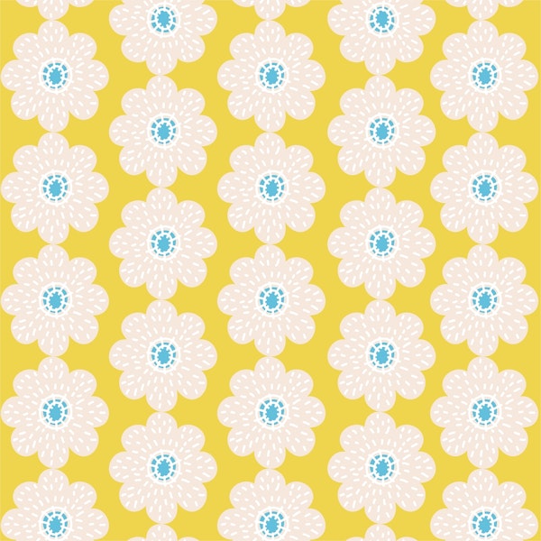 Honey yellow floral daisy pattern