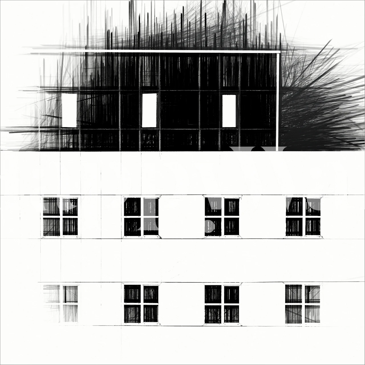 White vs black wallpaper design displayed in a room