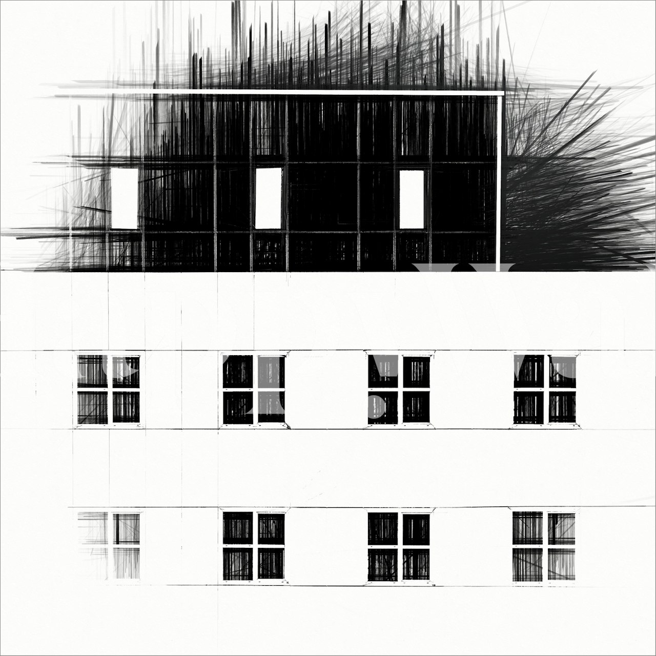 White vs black wallpaper design displayed in a room