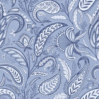 Welcoming paisley monochrome blue ταπετσαρία