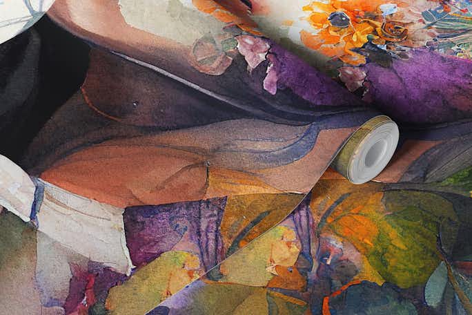 Watercolor Tropical Woman #6wallpaper roll