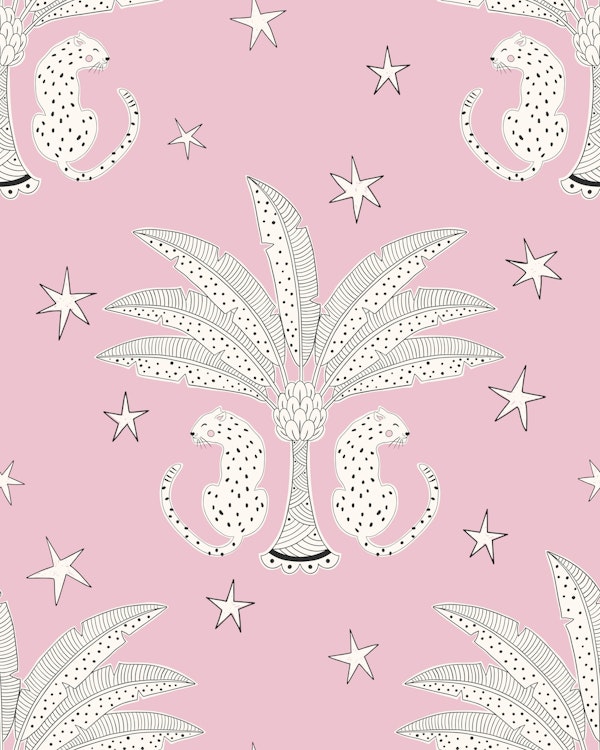 Night time leopard - bright pink