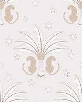 Night time leopard - beige tapety