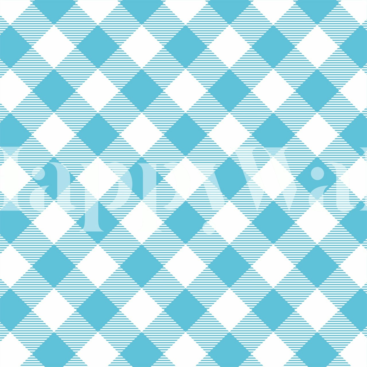 Sky Blue og White Gingham Pattern i et rom