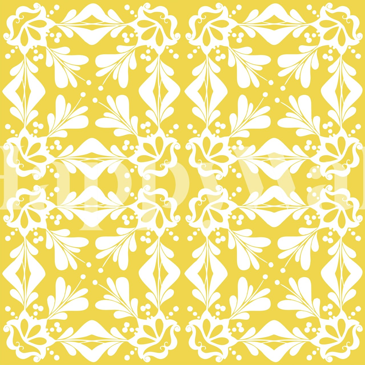 Saffron yellow Mexican tiles wallpaper in a room