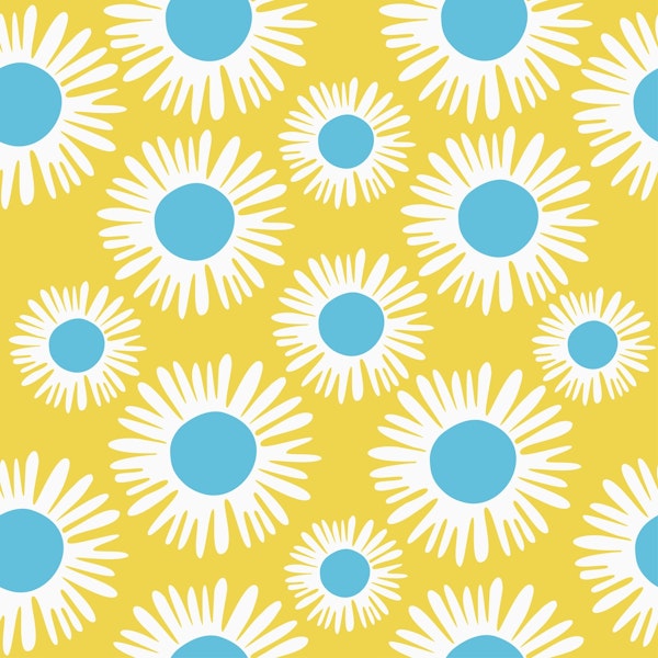 Mustard Yellow Daisy Pattern