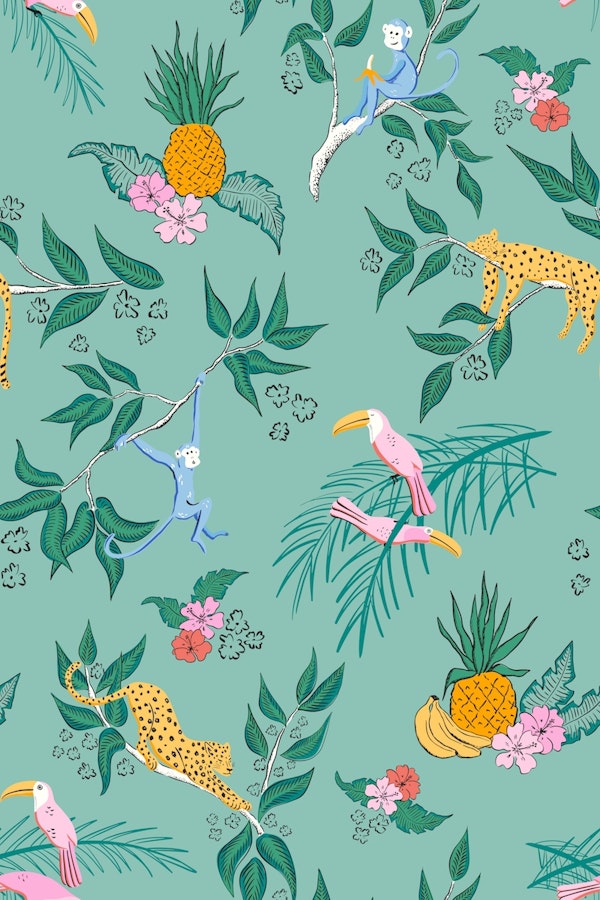 Jungle toile - green