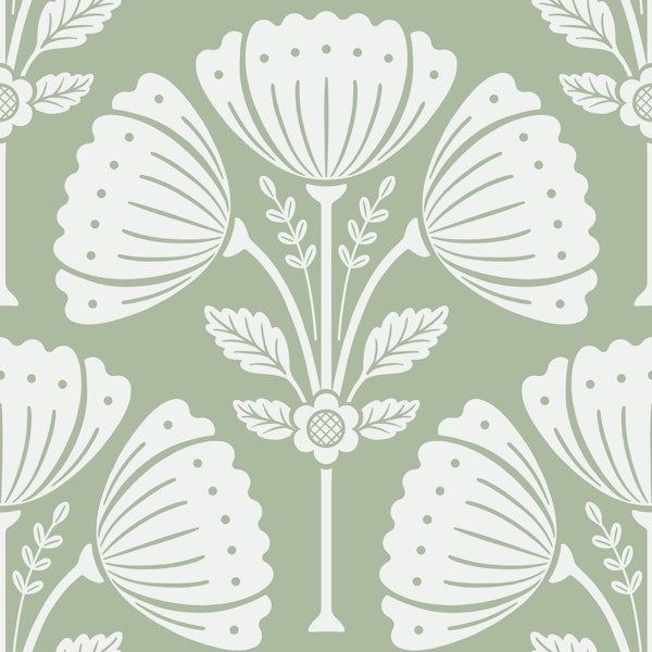 Block Print Bouquet - Sage Green 2