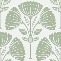 Block Print Bouquet - Sage Green 1 papel de parede
