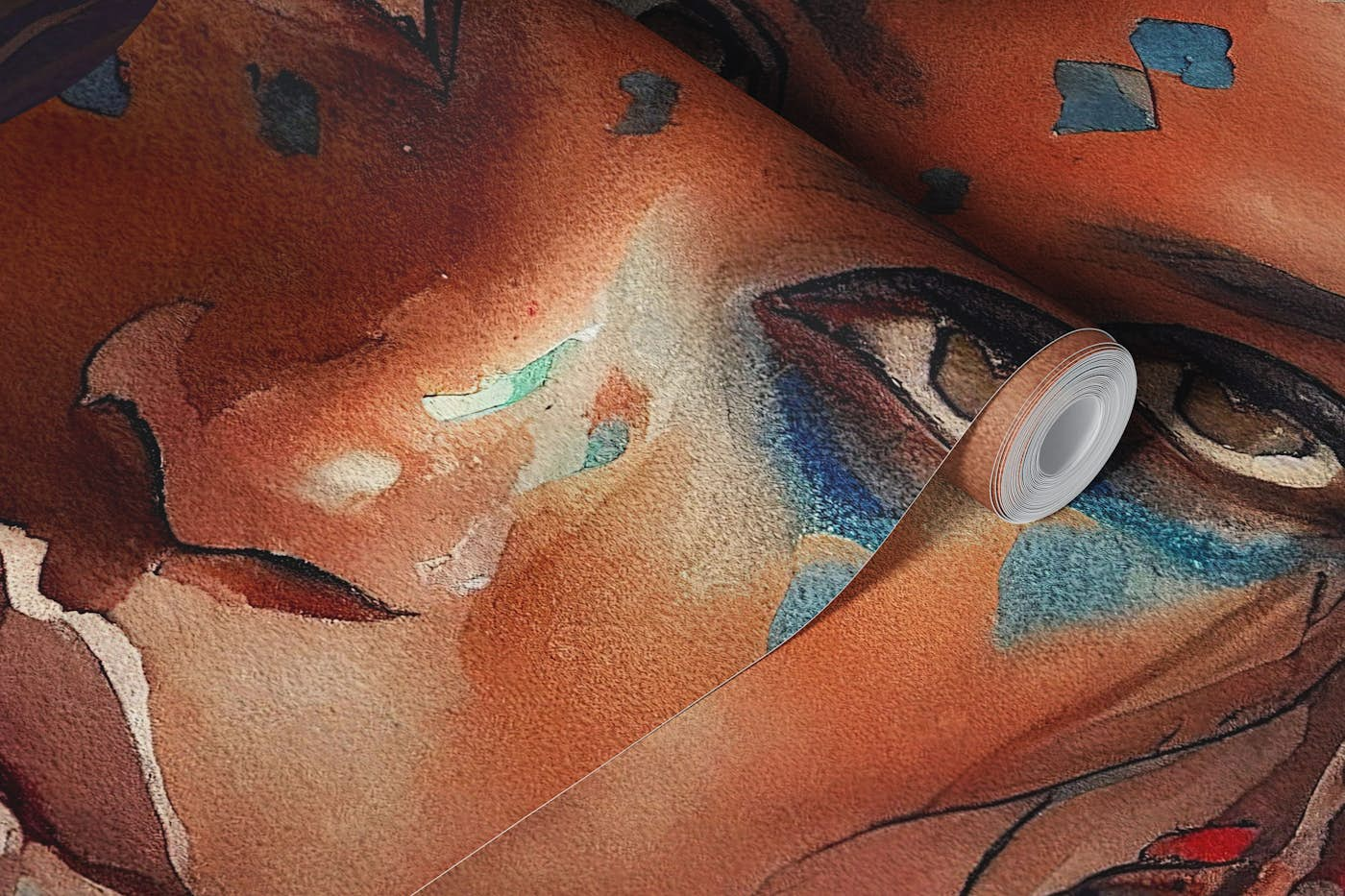 Watercolor Tuareg Woman #2 wallpaper roll