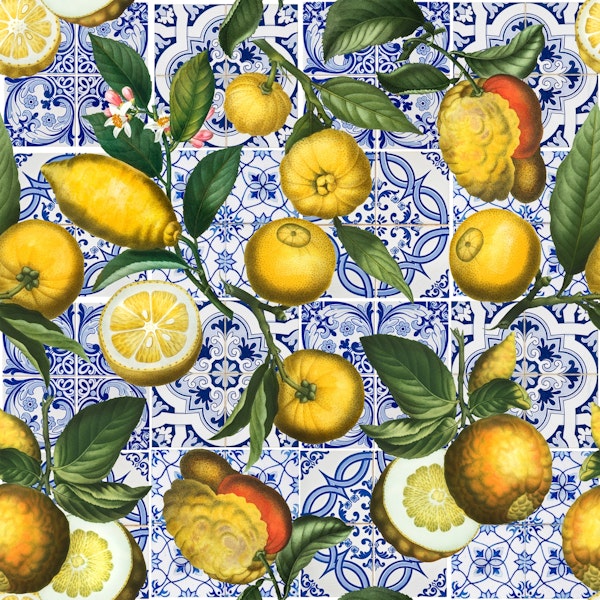 Lemon Fruits And Tiles