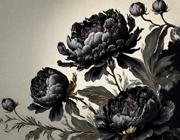 black baroque peonies
