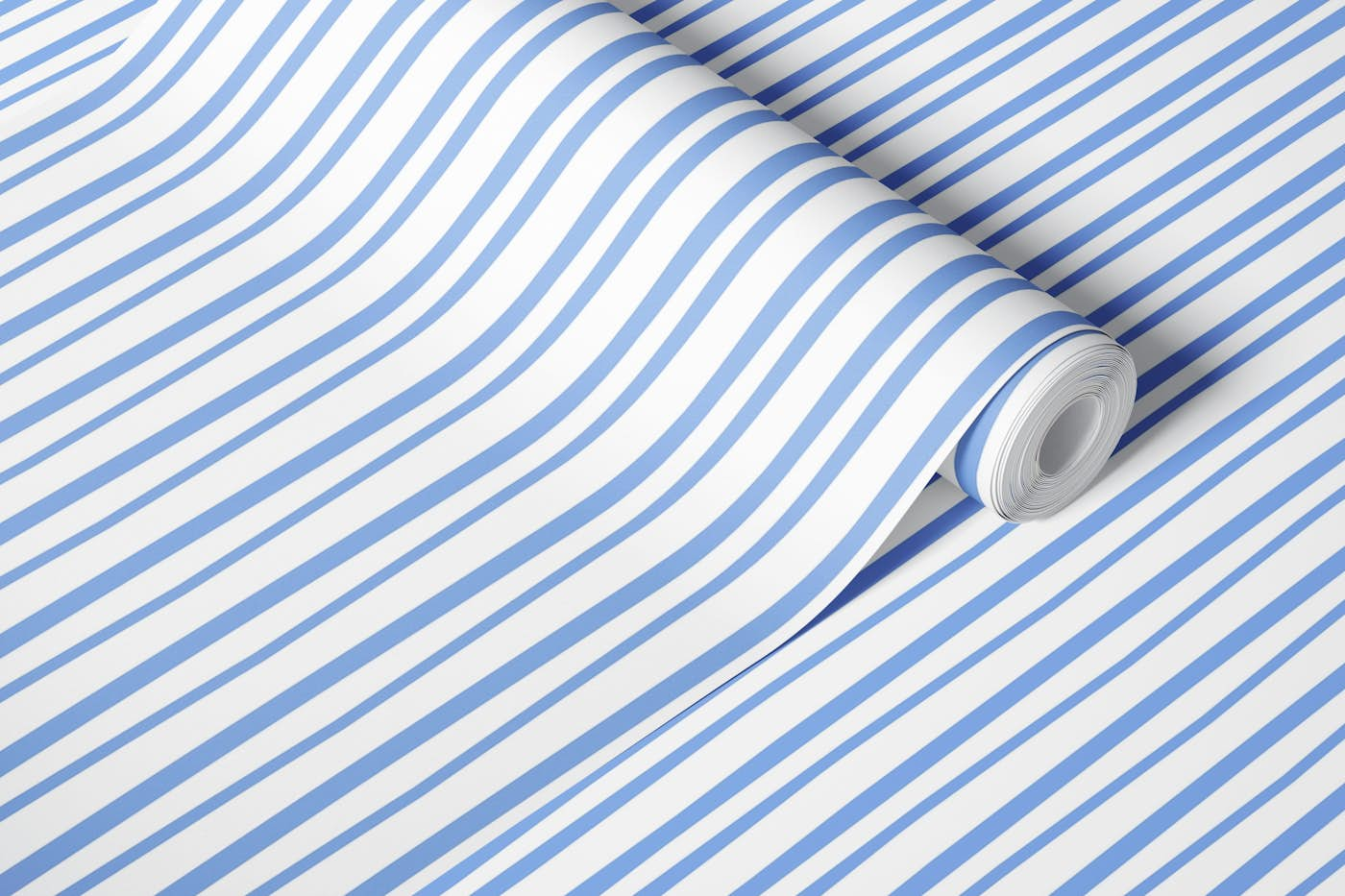 Light blue cutout stripes wallpaper roll