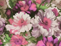 Pink Baroque Flowers papiers peint