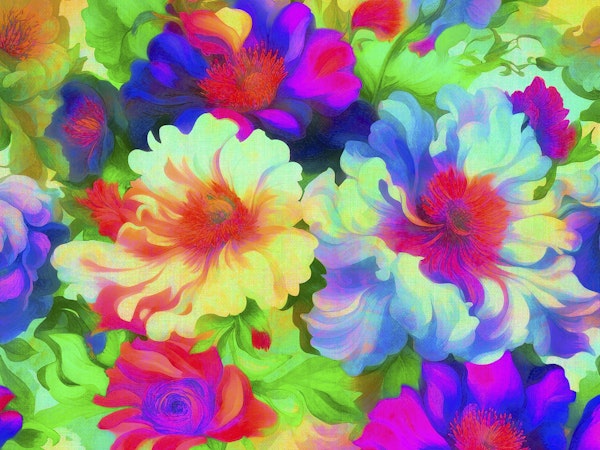 Neon Pop Baroque Flowers