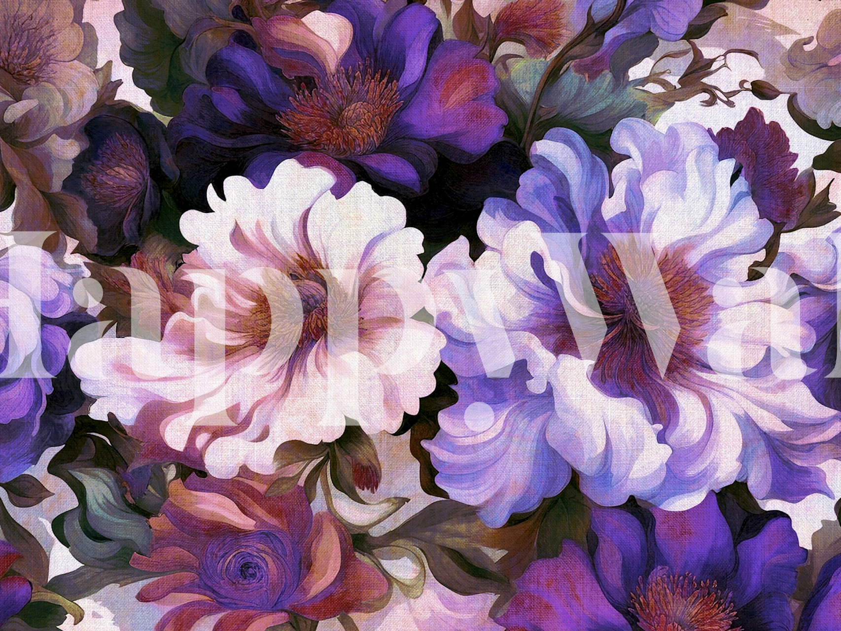 Vivid Baroque Flowers tapet i ett rum