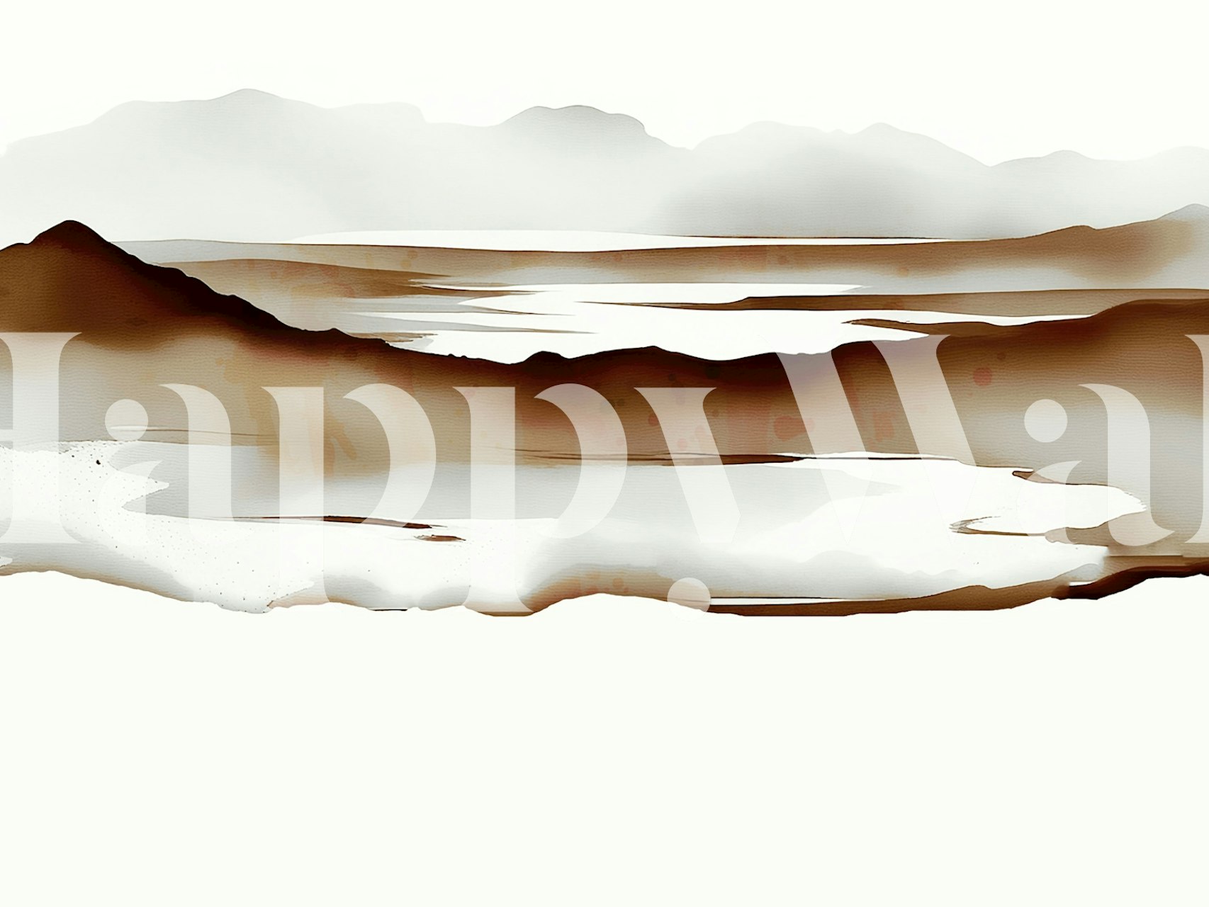 Αφηρημένο ταμπεράκι tan Watercolor Horizon με ήρεμες κλίσεις