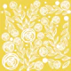Rose garden yellow hand drawn