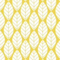 Jumbo Leaves Pattern in Saffron Yellow White tapet
