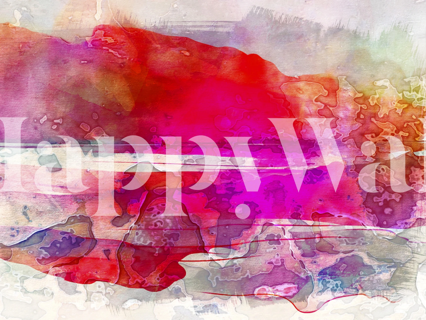 Abstract watercolor design in bright colors like pink and red wallpaper