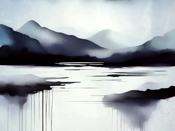 Inky Watercolor Horizon