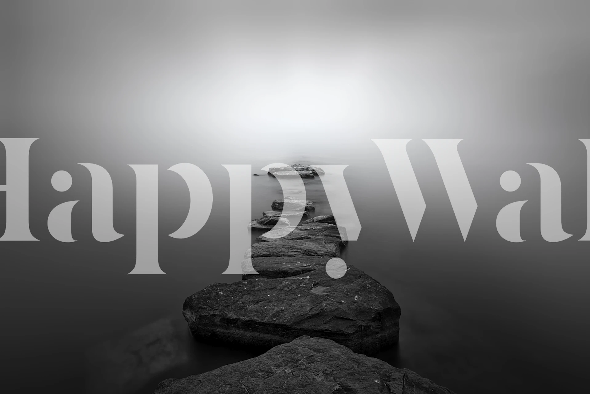 Black and white stone path wallpaper