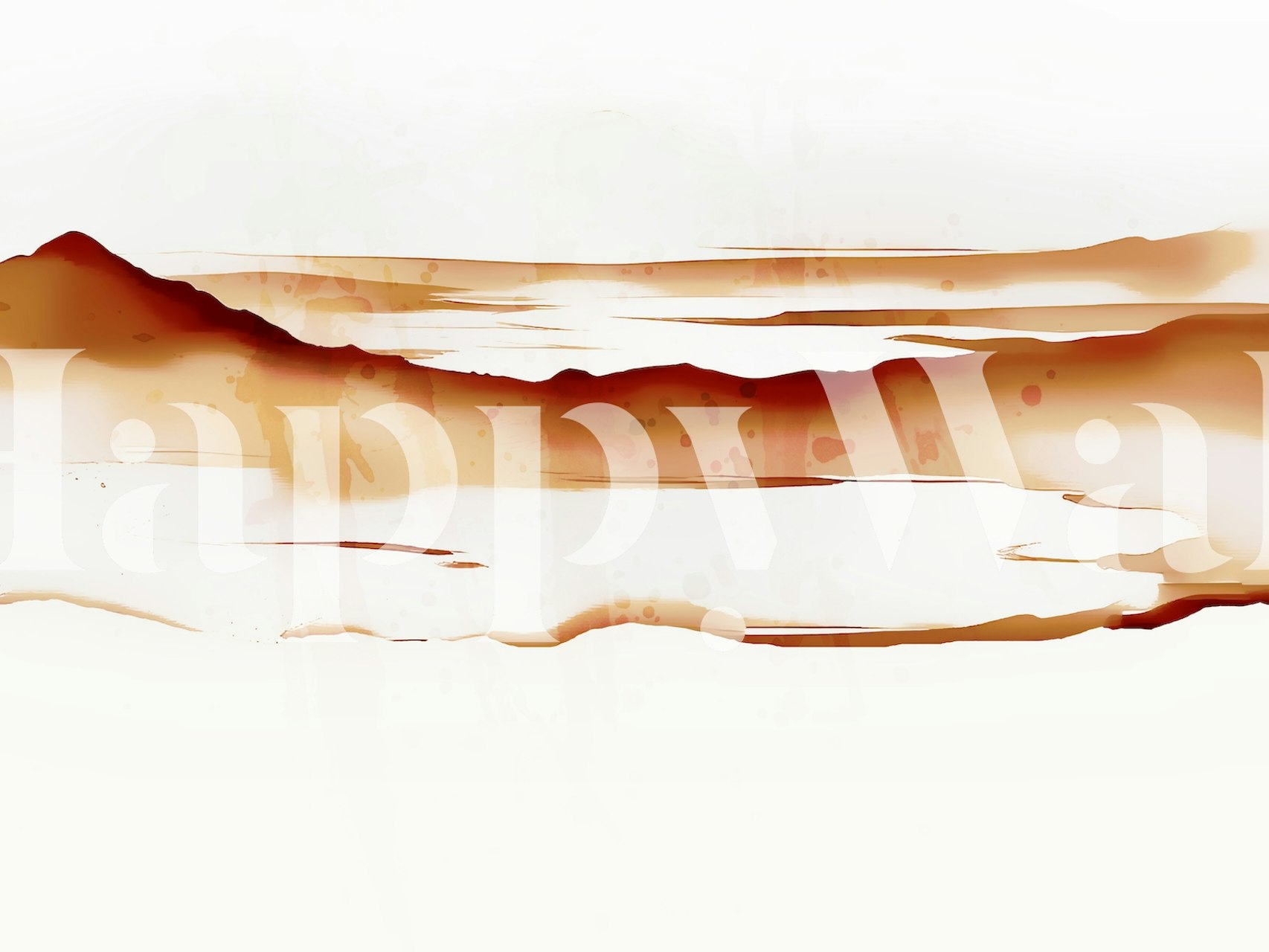 Abstract minimal sunrise wall mural with warm, earthy tones evoking a tranquil horizon