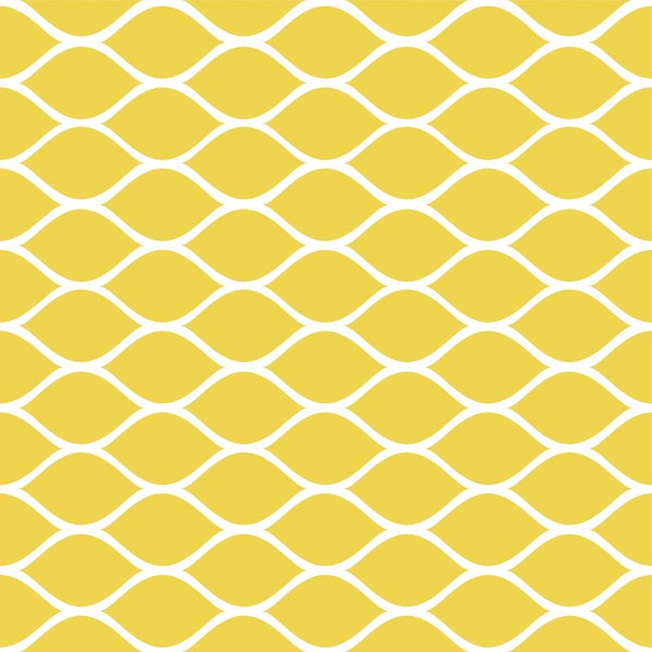 Mustard Yellow Ogee Oval Pattern
