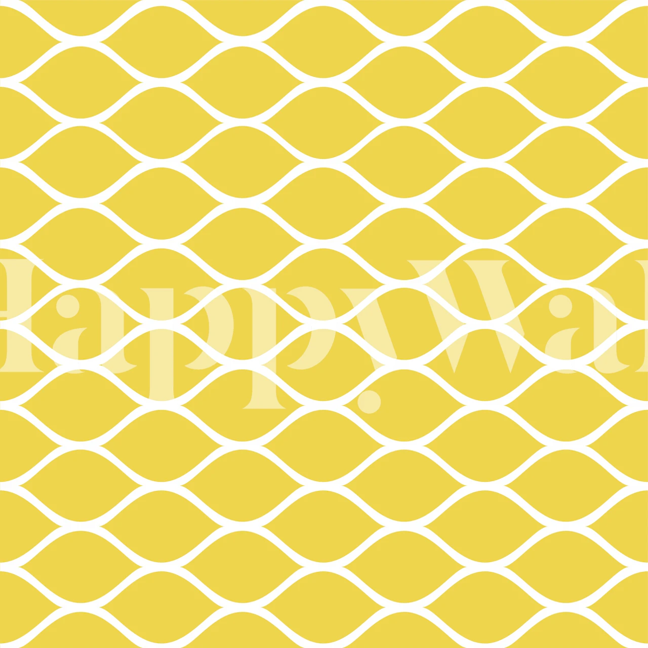 Tapeta Mustard Yellow Ogee Oval Pattern u sobi
