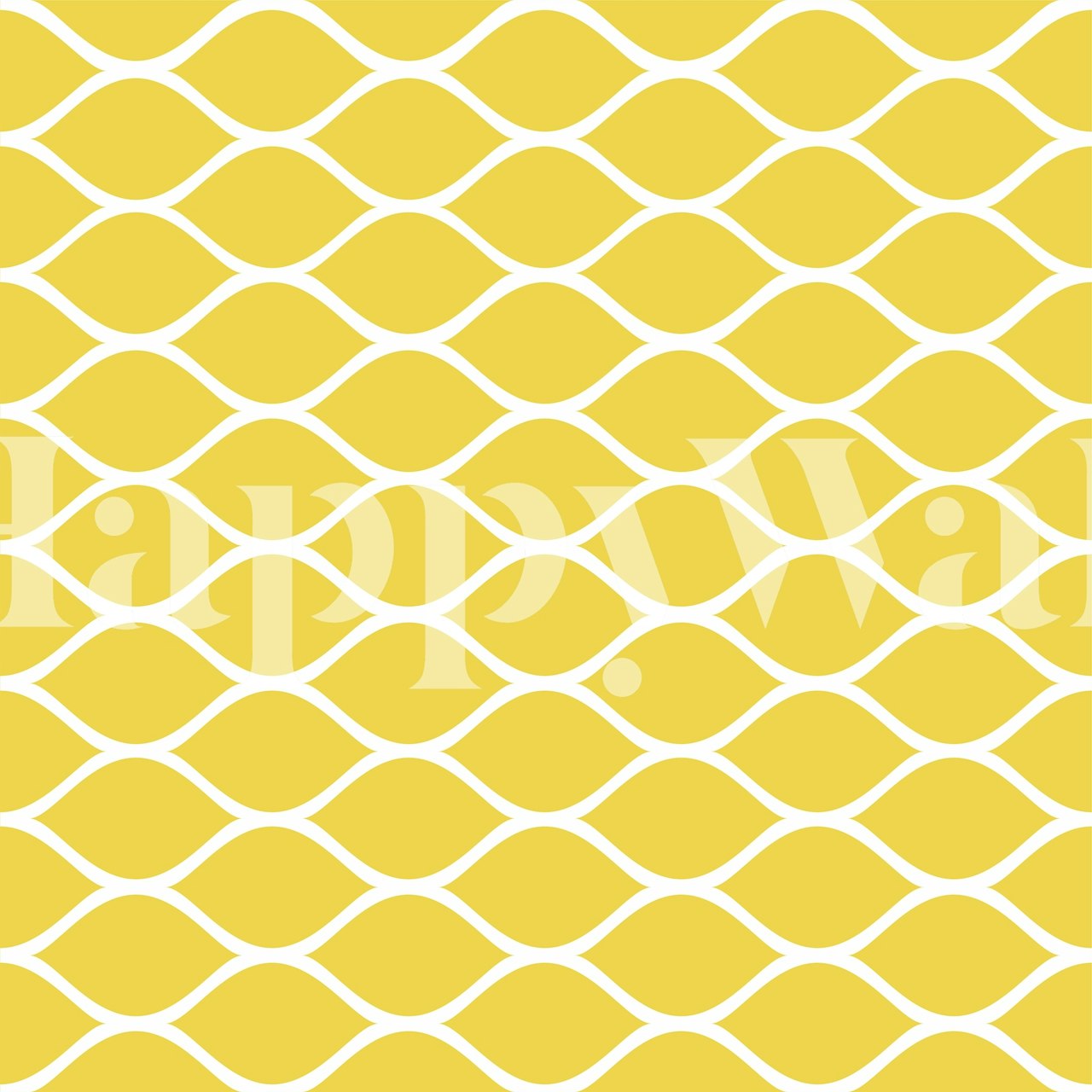 Tapeta Mustard Yellow Ogee Oval Pattern u sobi