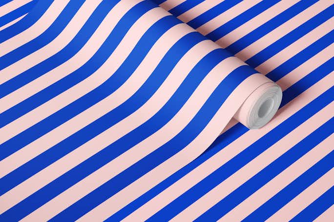 Pink and blue stripeswallpaper roll