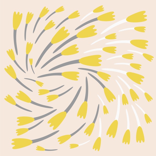 Neutral Tan Tulips Pattern