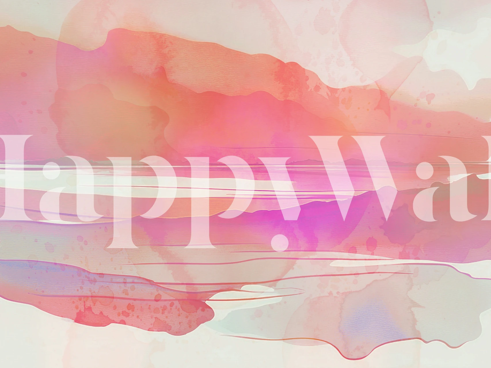 Pink and orange abstract watercolor wallpaper