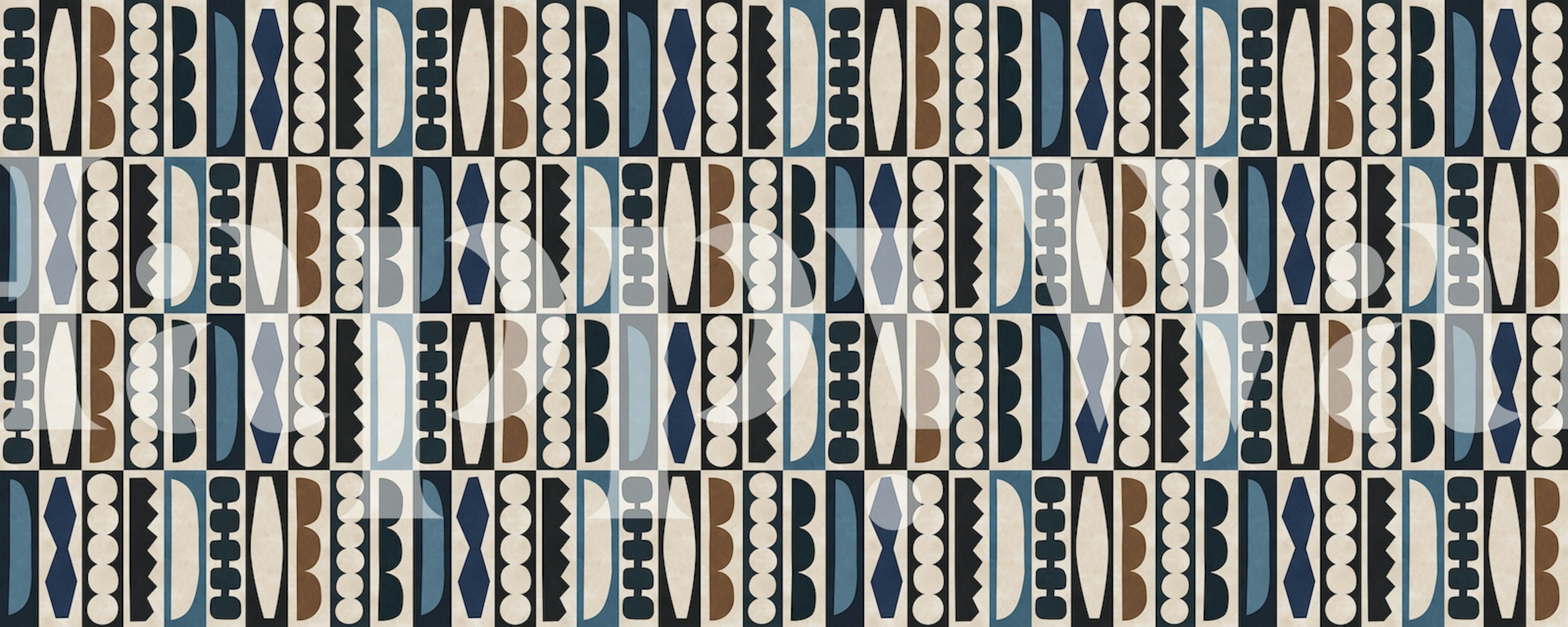 Carta da parati a motivi tribali con forme geometriche nei toni della terra