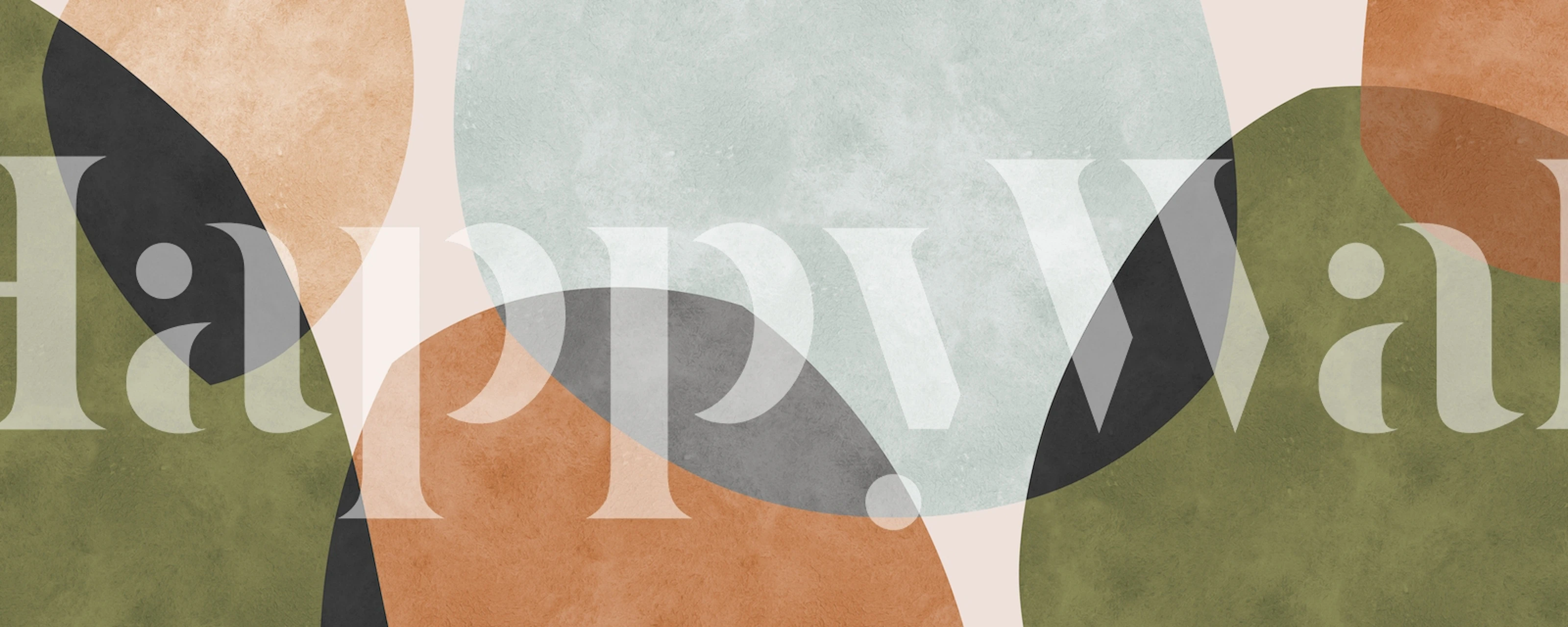 Geometric shapes in muted colors: greens, browns, and blues wallpaper