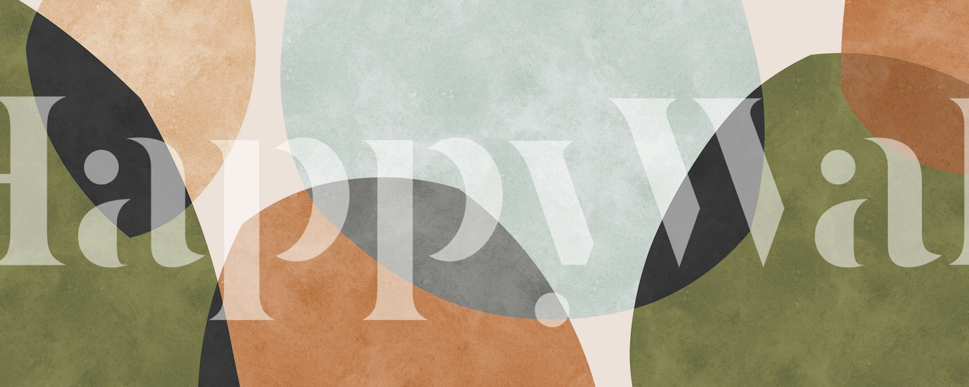 Boho Shapes 5 abstraktní nástěnná malba se zemitými tóny a organickými tvary