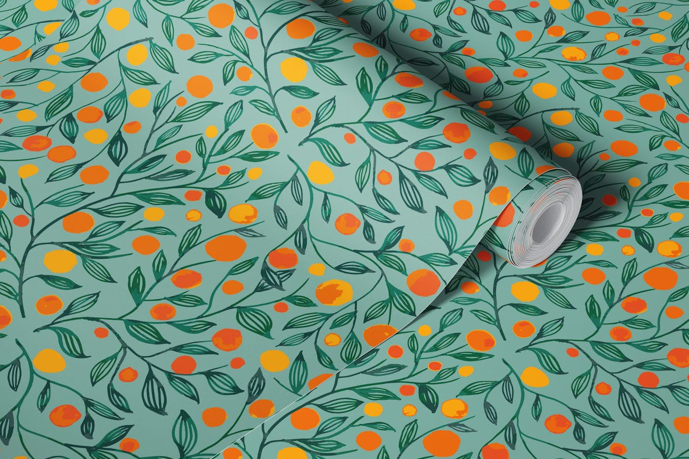 Orange Trees wallpaper roll