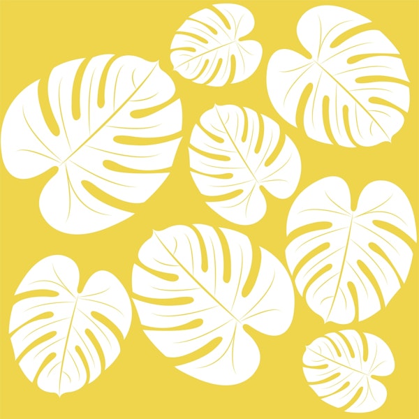 Jumbo Palm Leaves Yellow White