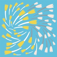 Baby Blue Floral Pattern Tulips wallpaper