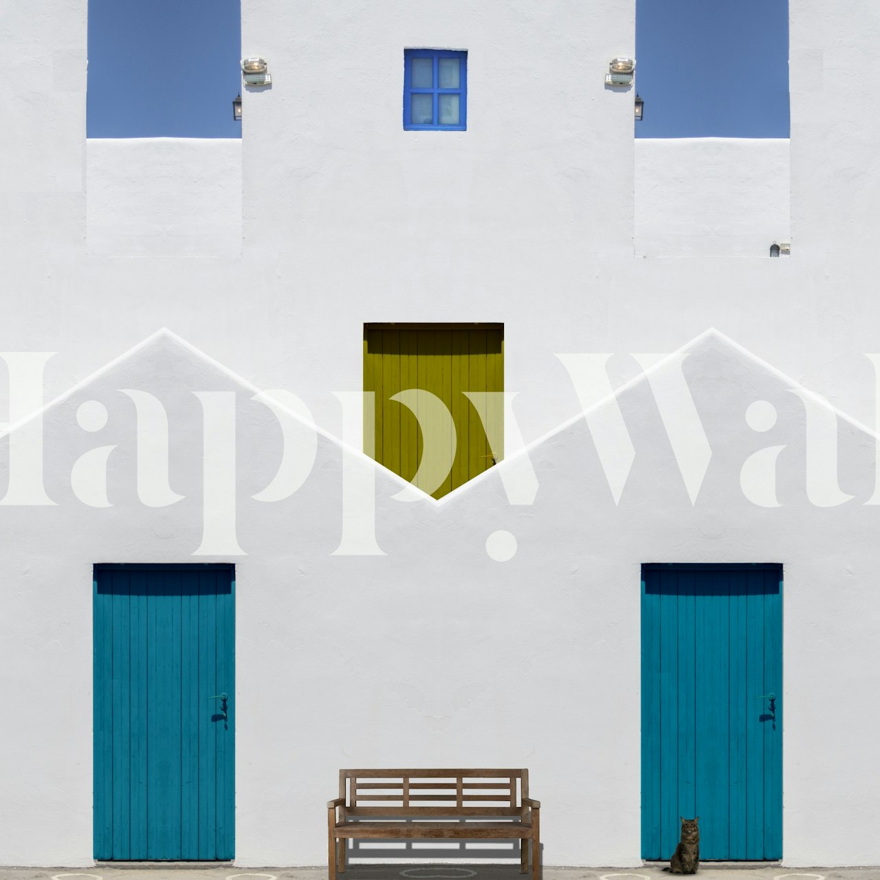 Skyros wallpaper displayed in a modern room