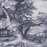 Tree etching landscape tapet