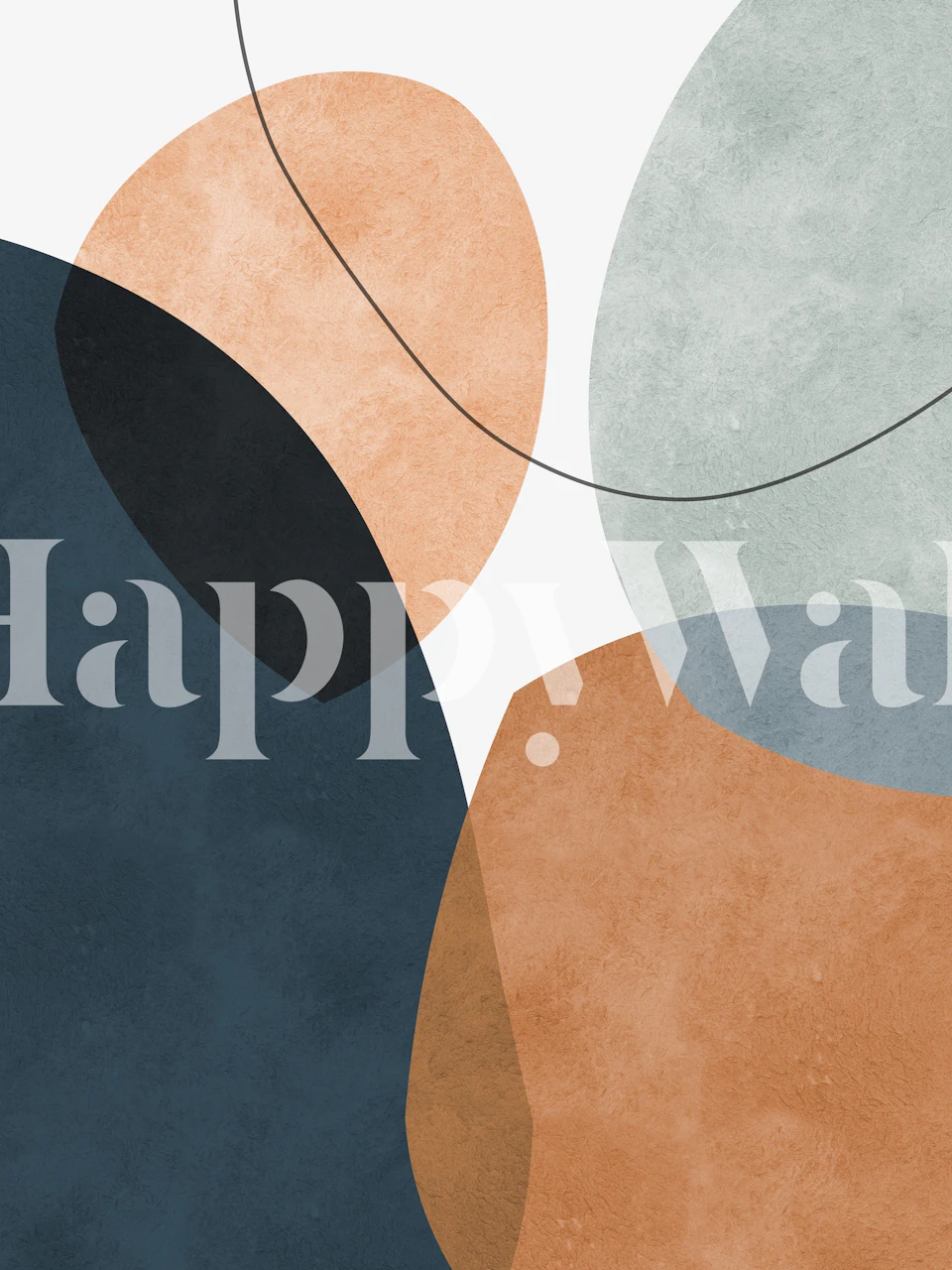 Papel pintado Boho shapes 9 en una habitación moderna